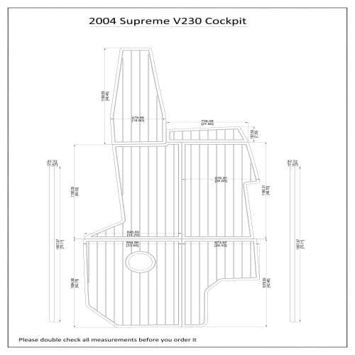 2004 Supreme V230 Cockpit Pad Boat EVA Teak Decking 1/4" 6mm