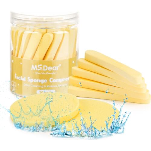 50Pcs Cosmetic Puff Compressed Cleaning Sponge Facial Clean Washing Pad Sponge Face Care Cleansing Makeup Remover Tools