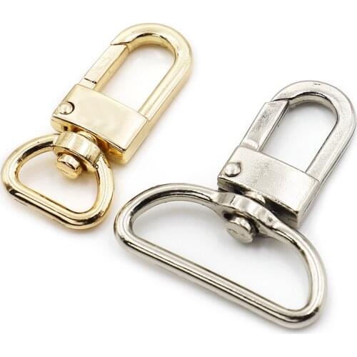 6PCS Clip Buckles DIY leather bag belt accessories rotatable hanging buckle solid metal spring hook trigger lobster buckle