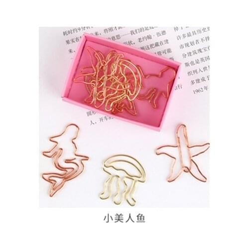 9pcs paper clip bookmark creative cute cartoon animal little mermaid clip special-shaped paper clip