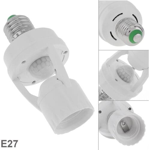 AC110-240V 360 Degrees PIR Induction Motion Sensor IR Infrared Human E27 Plug Base Led Bulb Light Lamp Holder for Illuminating