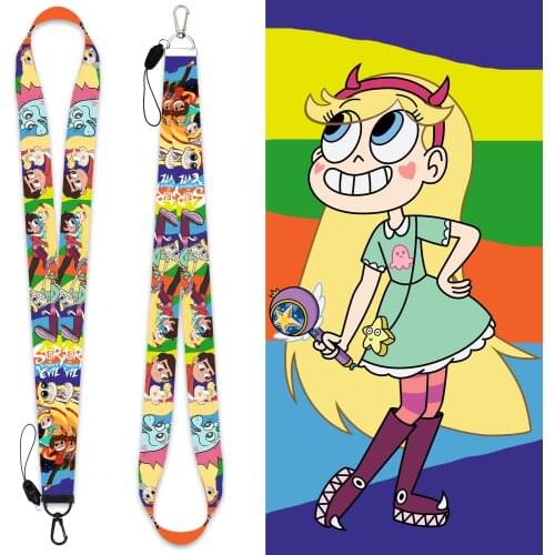 Disney Star Butterfly Princess Mobile Phone Lanyard Wristband Cartoon Anime figure Detachable Card Rope Pendant Birthday Gifts