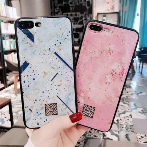 Phone Case For iPhone X XS Max XR Luxury pink color Gold foil Soft TPU Silicone Cover For coque iPhone 7 8 plus 6 6s Plus Case