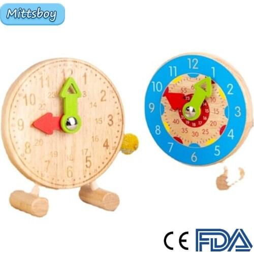 Baby Montessori Toy Wooden 3D Multifunctional Digital Clock Animal Toy Educational Stacking High Building Block Wooden Toy Gift