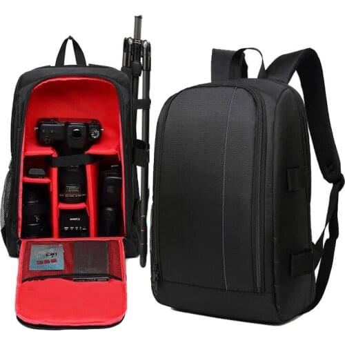 Outdoor Double Shoulder Waterproof Durable Digital Single Lens Reflex DSLR Video Camera Photo Bag Pack Backpack with Rain Cover
