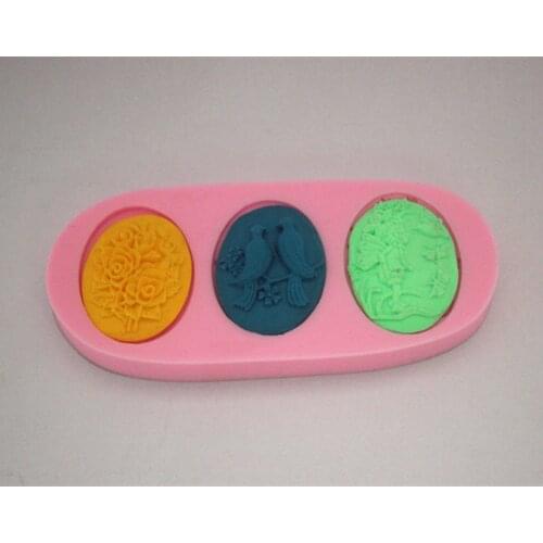 Flower &bird cake molds soap chocolate mould for the kitchen baking FM142