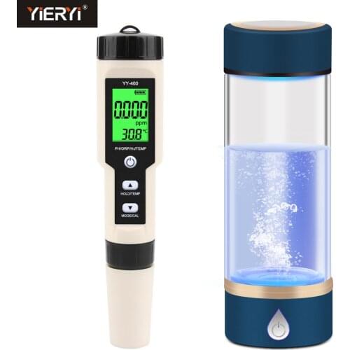 Yieryi High Concentration Hydrogen Ion Tester Hydrogen Rich Cup Four In One PH/ORP/H2/TEMP Meter Rechargeable Generator/Ionizer
