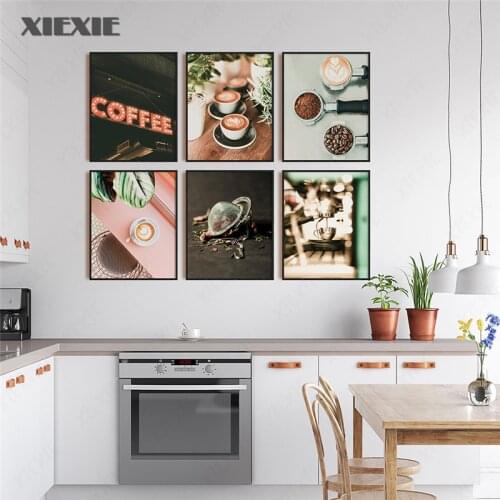 Coffee Wall Art Coffee Shop Kitchen Decoration Home Restaurant Bar Wall Canvas Painting Print Wall Art Picture for Living Room