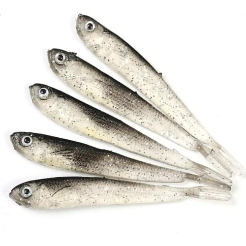 10pcs Fishing Lure Silicone Bait 2.3g 3D Eyes Carp Fishing Baits Artificial Soft Fish Swimbaits Plastic Lure