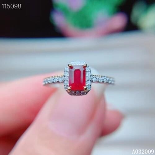 KJJEAXCMY fine jewelry 925 sterling silver inlaid natural ruby new ring trendy girls ring support test