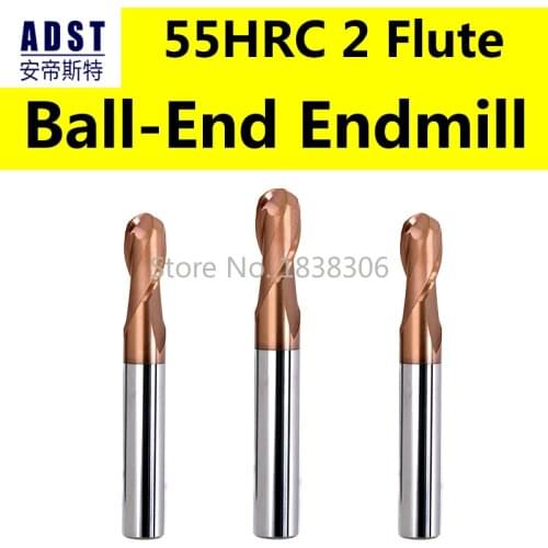 Endmill endmill Ball end carbide tungsten Milling cutter Cutting tools 55HRC 2 flute 4 8 bits engraving bits cnc machining tools