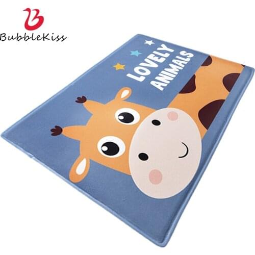 Bubble Kiss Cartoon Entry Door Mat Home Non Slip Bathroom Rugs Cute Giraffe Pattern Floor Mats Toilet Water Absorption Carpet