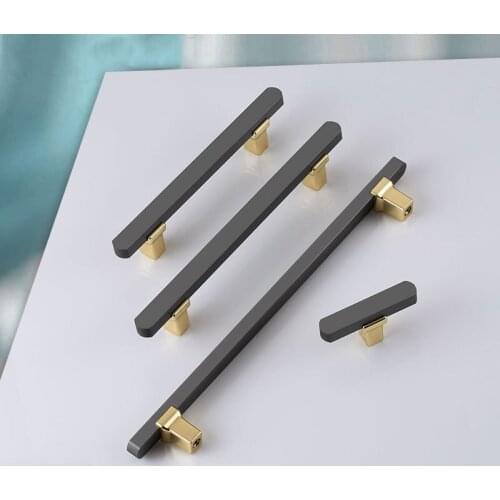 Furniture Drawer Cabinet Handle Grey Gold Metal Zinc Kitchen Cupboard Wardrobe Dresser Nordic Instagram Door Pull Handle Knob