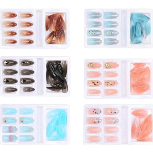 Reusable Nail Tip Fake Nails Tips False Nails Tips Reusable Full Cover Fake Artificial Nails Manicure Accessory Fake Nails