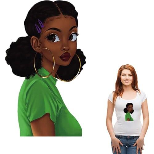 Fashion Girl Patch Diy Washable Parches Heat Print On T-Shirt Dresses Sweater Garment Iron-On Transfers Beauty Girl