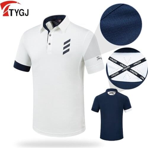 2020 Summer Golf Sportswear Clothing Men Shirt Competition Sports Ball Tops Breathable Short Sleeve Trainning T Shirt Quick-dry