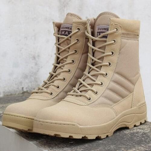 SWAT Spring Military Leather Boots Mens Combat Bot Infantry Tactical Boots Askeri Bot Army Bots Outdoor Climbing Hiking Boots