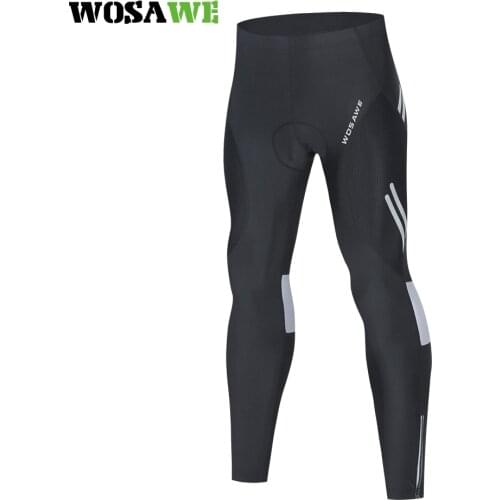 WOSAWE Mens Cycling Pants Trousers Long Bike Pants Trousers Tights Legging Breathable 3D Sponge Padded for Cyclist Riding Wear