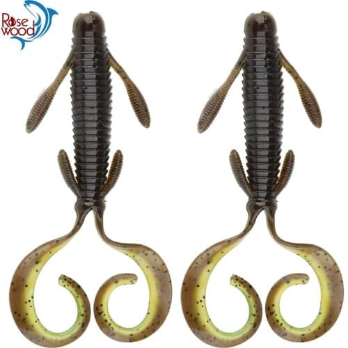 RoseWood 5Pcs 6g 9.5CM Soft Shrimp Fishing Lures Speed Claw Creature Claw Bait Trout Salmon Bass Fishing Lure Jig Trailer