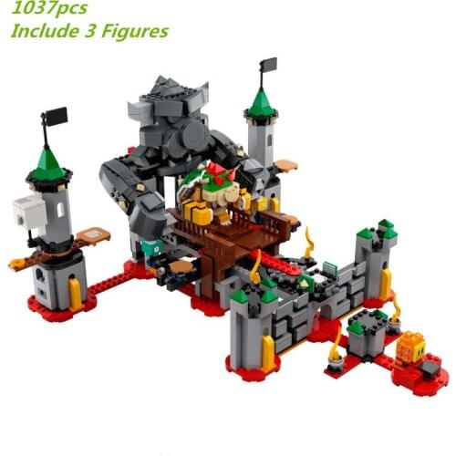 2021 NEW Bowsers Castle Boss Battle Expansion Set Building Blocks DIY Toys For Kids Compatible With Bricks Classic Movie Model