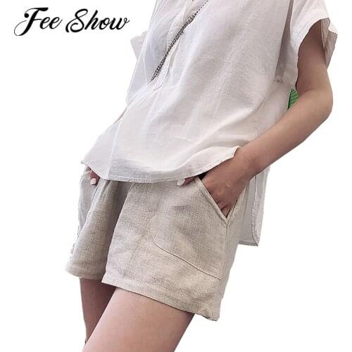 Women Maternity Clothes Pregnant Women Summer Casual Cotton Linen High waist Solid Color Shorts Thin Loose Maternity Clothing