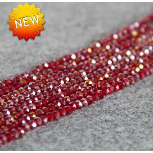 Girl Gift 3x4mm Faceted Red AB+ colorful glass Crystal beads loose 150pcs DIY Manual Accessories Jewelry making design wholesale