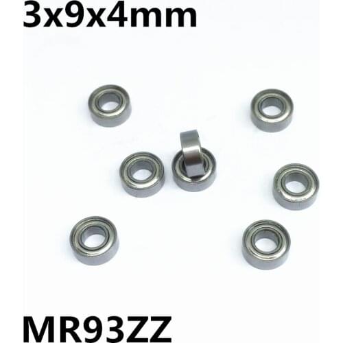 10Pcs MR93ZZ 3x9x4 mm Deep groove ball bearing Miniature bearing High qualit MR93Z MR93