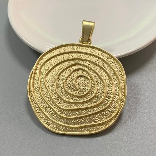1 Piece Matt Gold Large Boho Spiral Vortex Swirl Charms Pendants for Necklace Jewellery Making Accessories 74x58mm