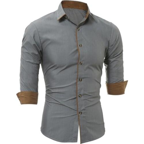 Casual Men Solid Color Long Sleeve Buttons Down Shirt Cotton Plus Size Blouse