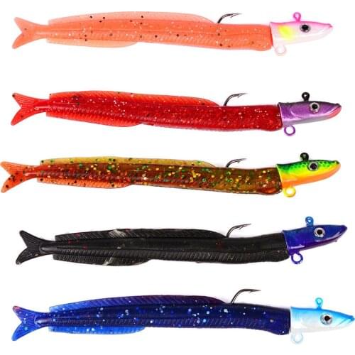 BattleBass Fishing lure 5pcs/lot Seabass Bass Bait Lead Jig Head Softbait T-Tail Shad Type Lure 12.5cm 14g