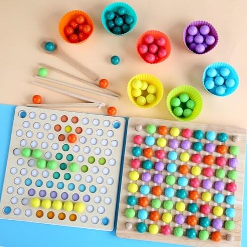 Colorful Beads Eliminate Joy Parent Child Interaction Desktop Centralized Training Wooden Children Board Games Educational Toys