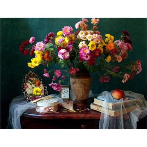 DIY Mosaic Diamond Painting Cross Stitch kits flower full Resin round Diamonds Embroidery needlework Home Decor