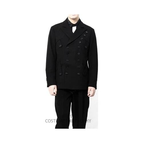 Mens suit Style dark multi-breasted double breasted