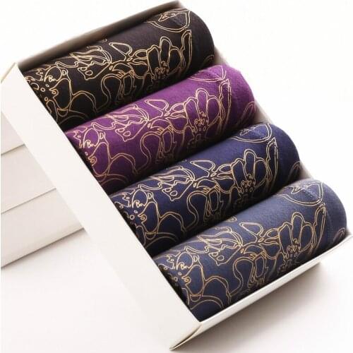 2018 Underwear Men Boxer U Pouch Convex Modal Underwear Shorts Printing Breathable Soft Male Boxer 4 Pcs Plus Size 5XL 6XL 7XL