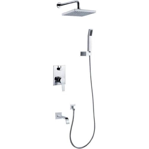 Mounted MixerBrass Wall Box Mixing Valve Switch Valve Constant Temperature Shower Faucets Thermostatic Chrome 3 Ways