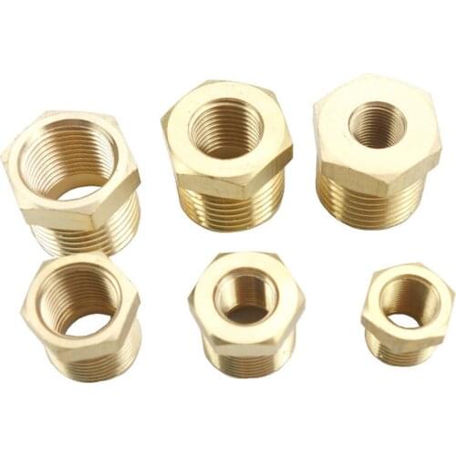 1/4" 3/8" 1/2" 3/4" NPT BSPT Male x Female Bush Reducing Bushing Brass Pipe Fitting Water Gas Oil Fuel