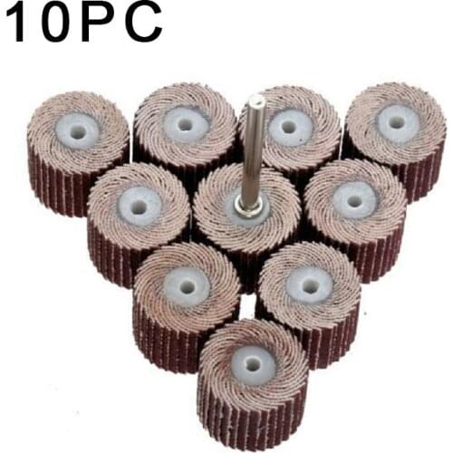 10pcs 10mm Sanding Flap Disc Flap Polishing Wheel Woodworking Grinding With Mandrel For Rotary Power Tools