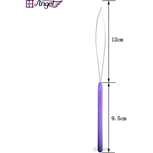 Angels 10pc Pulling Loop Needles Threader for all kind of Micro Rings Beads Hair Extension Tools, Handle Puller Wire Loop Tool