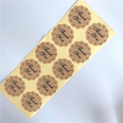 100pcs/lot Lovely Thank You Stickers Seal Labels Lace Shape Self-adhesive Sealing Label Stickers Gift Bag Candy Box Decorate