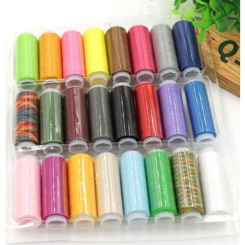 24pcs/set Household Sewing Thread Machine Wax Colored Thread Sewing Yarn Skin Thread Hand Sewing Accessory Sewing Supplies Tools
