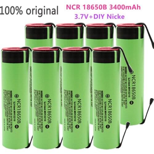 4pcs/Lot 100% Original NCR18650B 3400mAh battery 3.7V Rechargeable Li-ion 3.7V 18650 battery 3400mAh+DIY Nicke+Free shipping