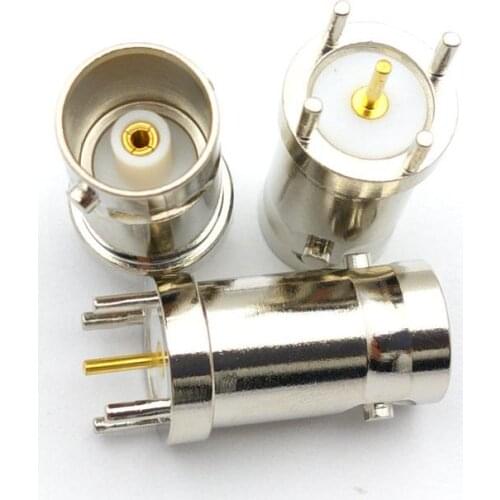 50pcs 75 Ohm copper RF coax connector BNC female solder PCB mount CONNECTOR