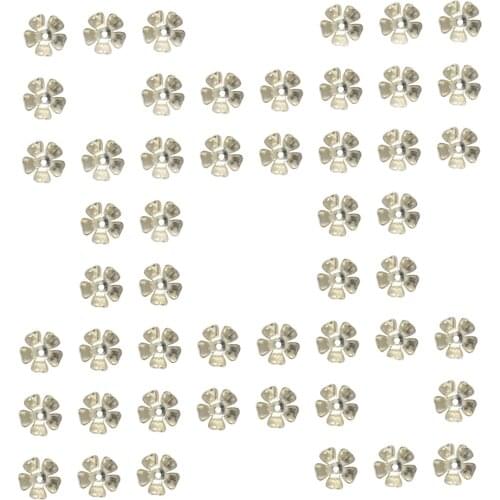 50x Silver Alloy Spacer Bead Filigree Caps DIYJewelry Making Crafts 8mm