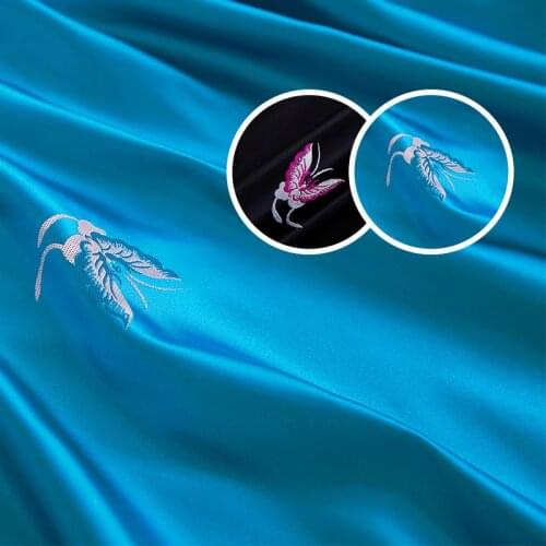 70*50cm Butterfly Imitation Silk Fabric Sewing DIY Handwork Material Jacquard Brocade Cheongsam Cloth