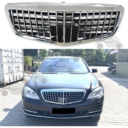 Car Front Racing Grill Facelift Upper Grille Bumper Cover For Mercedes-Benz S-Class 2009 2010 2011 For BRABUS/Maybach Style