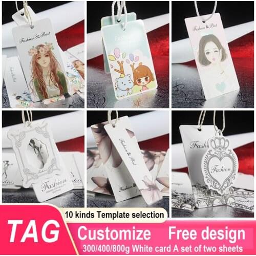 Custom Hang Tags 300/400/800g White Coated Paper Clothing Hangtag Custom printing garment tags gold silover gold foil hangtag