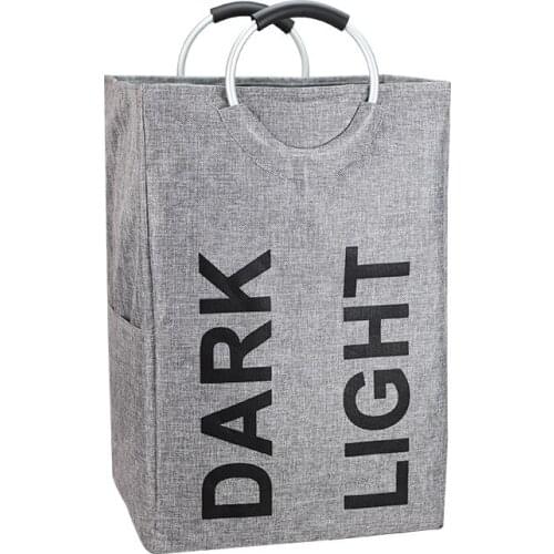 Large Linen Double Laundry Hamper, Collapsible Washing Basket, Foldable Clothes Bag - Durable and Easy to Clean