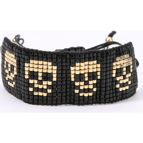 Rttooas Skull MIYUKI Bracelet Insta Fashion Female Jewelry Exaggeration Handmade Loom Beads Cuff Bracelets Pulseras 2019