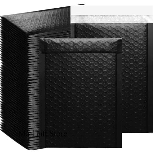 Black Bubble Mailer 50pcs Mailer Poly Bubble Padded Mailing Envelopes for Packaging Self Seal Shipping Bag Bubble Padding Black