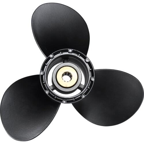 Black Outboard Propeller 58100-93733-019 Boat Aluminum Alloy 3 Blades 10 Spline Tooth Propellers For Suzuki 8-20HP 9 1/4 x 10